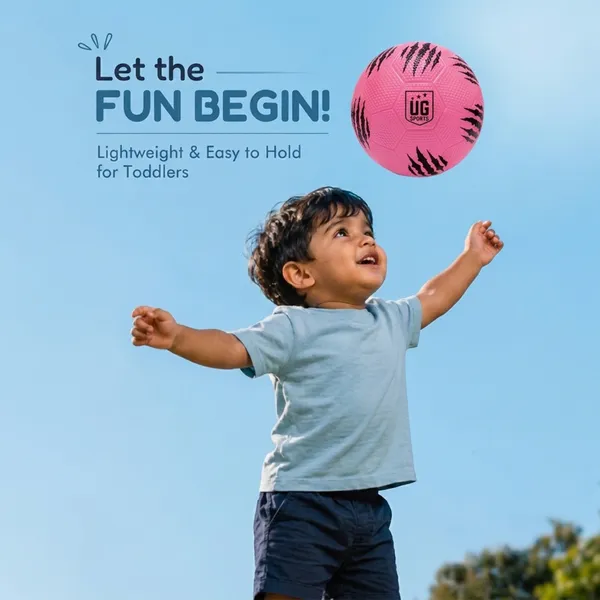 UG_Sports_Mini_Football_for_Kids,_Soft_&_Lightweight_Silicone_Toy_Ball,_Safe_for_Indoor_Outdoor_Play_Water-Resistant_2_-_4_years_Age_(Size_-_1,_Pink)