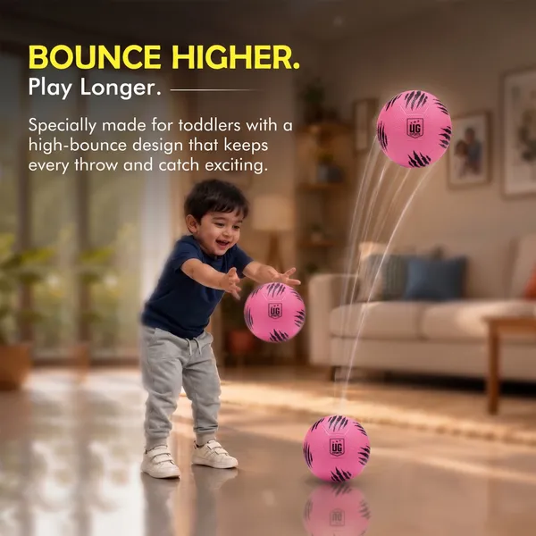 UG_Sports_Mini_Football_for_Kids,_Soft_&_Lightweight_Silicone_Toy_Ball,_Safe_for_Indoor_Outdoor_Play_Water-Resistant_2_-_4_years_Age_(Size_-_1,_Pink)