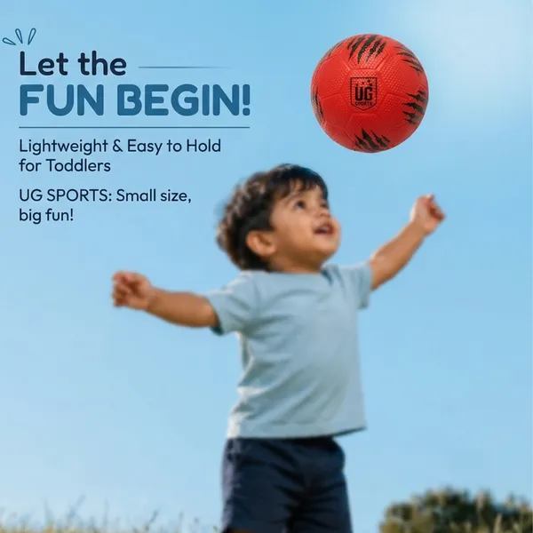 UG_Sports_Mini_Football_for_Kids,_Soft_&_Lightweight_Silicone_Toy_Ball,_Safe_for_Indoor_Outdoor_Play_Water-Resistant_2_-_4_years_Age_(Size_-_1,_Red)