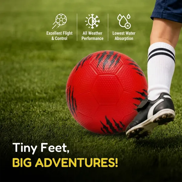 UG_Sports_Mini_Football_for_Kids,_Soft_&_Lightweight_Silicone_Toy_Ball,_Safe_for_Indoor_Outdoor_Play_Water-Resistant_2_-_4_years_Age_(Size_-_1,_Red)