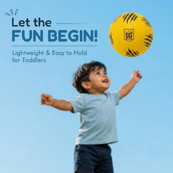 UG_Sports_Mini_Football_for_Kids,_Soft_&_Lightweight_Silicone_Toy_Ball,_Safe_for_Indoor_Outdoor_Play_Water-Resistant_2_-_4_years_Age_(Size_-_1,_Yellow)
