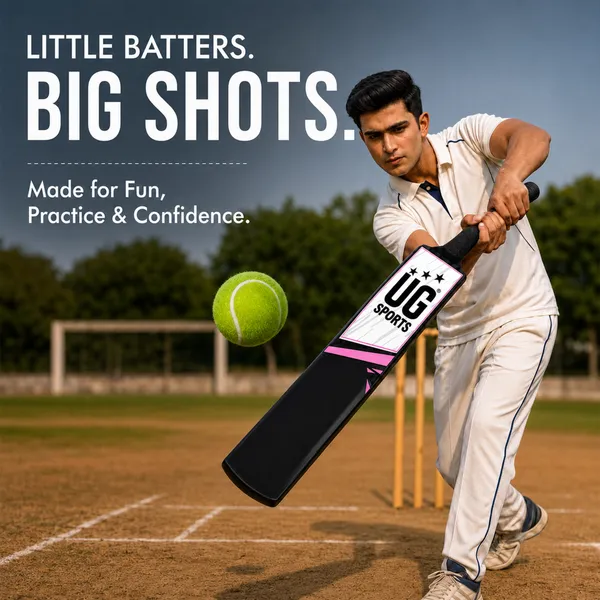 UG_Sports_Plastic_Cricket_Bat_Black_(Full_Size)_–_34-Inch_Lightweight_Fiber-Infused_Hard_Plastic_Bat_with_Anti-Slip_Pro_Grip_|_Ideal_for_Age_14+_Years_&_Soft_Tennis_Ball_Cricket_(Pink_Sticker)