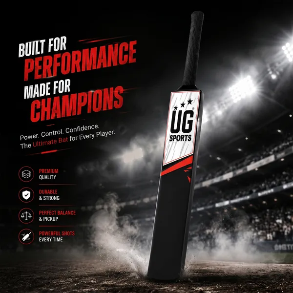 UG_Sports_Plastic_Cricket_Bat_Black_(Full_Size)_–_34-Inch_Lightweight_Fiber-Infused_Hard_Plastic_Bat_with_Anti-Slip_Pro_Grip_|_Ideal_for_Age_14+_Years_&_Soft_Tennis_Ball_Cricket_(Red_Sticker)