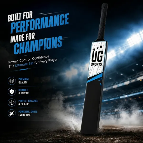 UG_Sports_Plastic_Cricket_Bat_Black_(Size_4)_–_30-Inch_Lightweight_Fiber-Infused_Hard_Plastic_Bat_with_Anti-Slip_Pro_Grip_|_Ideal_for_Age_8-9_Years_&_Soft_Tennis_Ball_Cricket_(Blue_Sticker)