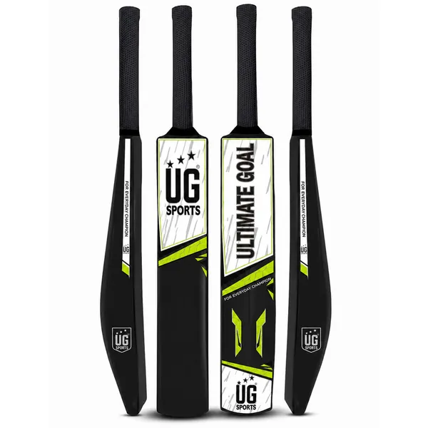 UG_Sports_Plastic_Cricket_Bat_Black_(Size_4)_–_30-Inch_Lightweight_Fiber-Infused_Hard_Plastic_Bat_with_Anti-Slip_Pro_Grip_|_Ideal_for_Age_8-9_Years_&_Soft_Tennis_Ball_Cricket_(Green_Sticker)