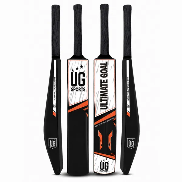 UG_Sports_Plastic_Cricket_Bat_Black_(Size_4)_–_30-Inch_Lightweight_Fiber-Infused_Hard_Plastic_Bat_with_Anti-Slip_Pro_Grip_|_Ideal_for_Age_8-9_Years_&_Soft_Tennis_Ball_Cricket_(Orange_Sticker)
