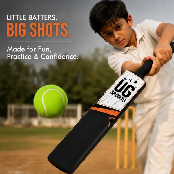 UG_Sports_Plastic_Cricket_Bat_Black_(Size_4)_–_30-Inch_Lightweight_Fiber-Infused_Hard_Plastic_Bat_with_Anti-Slip_Pro_Grip_|_Ideal_for_Age_8-9_Years_&_Soft_Tennis_Ball_Cricket_(Orange_Sticker)
