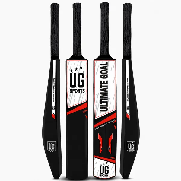 UG_Sports_Plastic_Cricket_Bat_Black_(Size_6)_–_32-Inch_Lightweight_Fiber-Infused_Hard_Plastic_Bat_with_Anti-Slip_Pro_Grip_|_Ideal_for_Age_10-12_Years_&_Soft_Tennis_Ball_Cricket_(Red_Sticker)