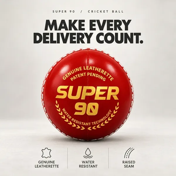 UG_Sports_Super_90_Leatherette_Cricket_Ball_|_Hand_Stitched_with_Rubber_Core_&_Water_Resistant_|_Cricket_Ball_for_Practice_and_Training_(Red)