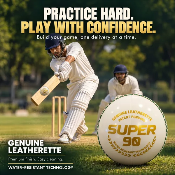 UG_Sports_Super_90_Leatherette_Cricket_Ball_|_Hand_Stitched_with_Rubber_Core_&_Water_Resistant_|_Cricket_Ball_for_Practice_and_Training_(White)