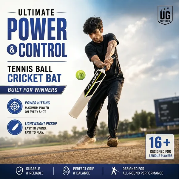 UG_Sports White_Plastic Scoop_Cricket_Bat_for Adult_-_Men,_Lightweight_Bat for_Practice,_Backyard Cricket_&_Recreational Play_(Size_-_Full)_