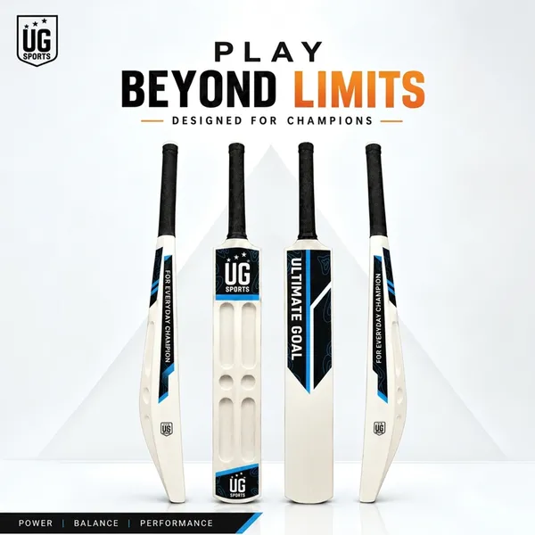 UG_Sports White_Plastic Scoop_Cricket_Bat_for Adult_-_Men,_Lightweight_Bat for_Practice,_Backyard Cricket_&_Recreational Play_(Size_-_Full)_
