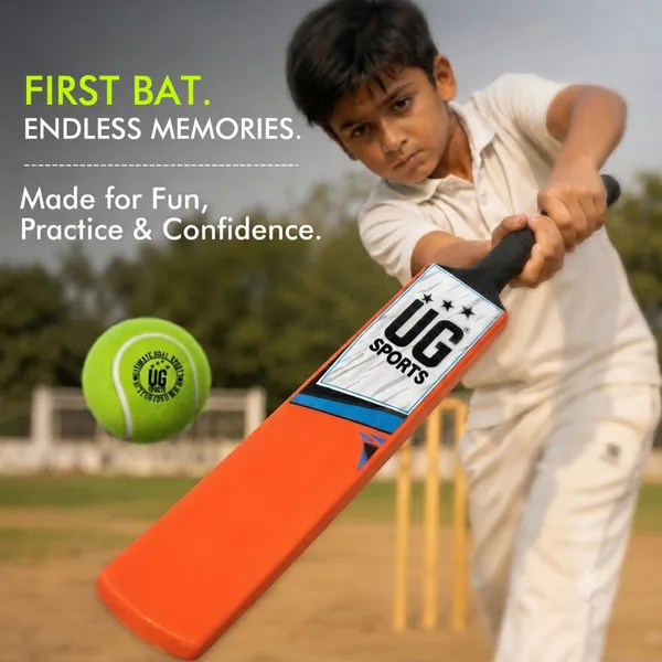 UG_Sports_Plastic_Cricket_Bat_For_Youth_-_Adult_(Orange_-Sky_Blue,_Size_5)