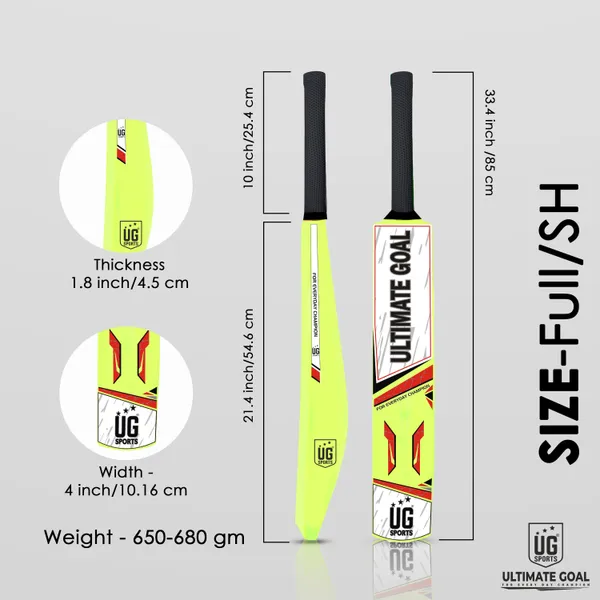 UG_Sports__Plastic_Cricket_Bat_For_Youth_-_Adult_(Green_-_Red_,_Size_Full)