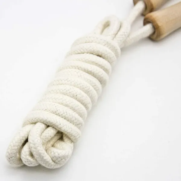 ULTIMATE_GOAL_Sports_Wooden_Jumping_Skipping_Rope_|_Unisex_|_Brown_Handle_|_White_Rope_|_Exercise_&_Fitness_&_Workout_|