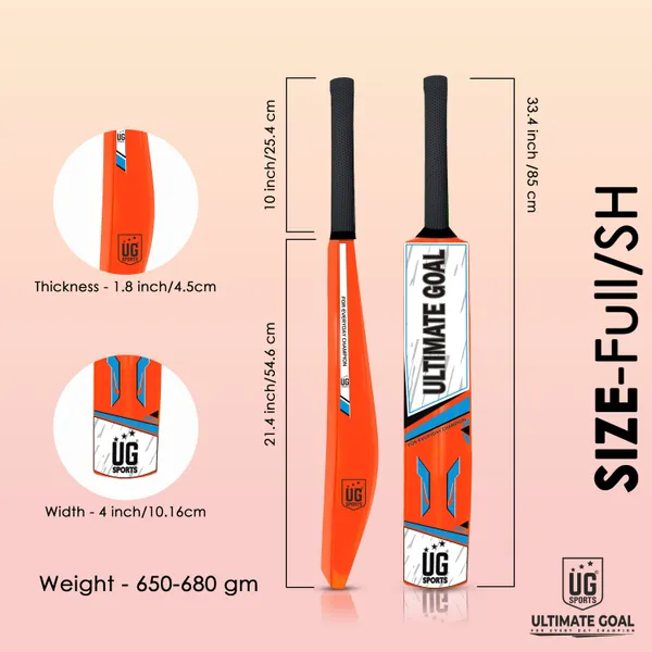 UG_Sports__Plastic_Cricket_Bat_For_Youth_-_Adult_With_Tennis_Ball_(Orange,_Sky-Blue_,_Full_Size)