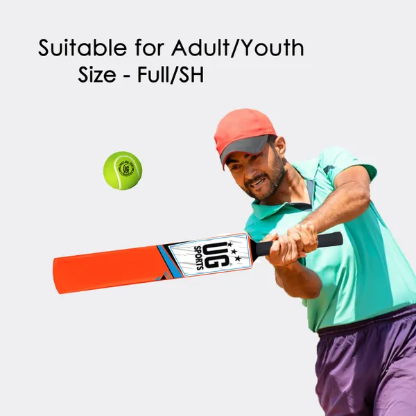 UG_Sports__Plastic_Cricket_Bat_For_Youth_-_Adult_With_Tennis_Ball_(Orange,_Sky-Blue_,_Full_Size)
