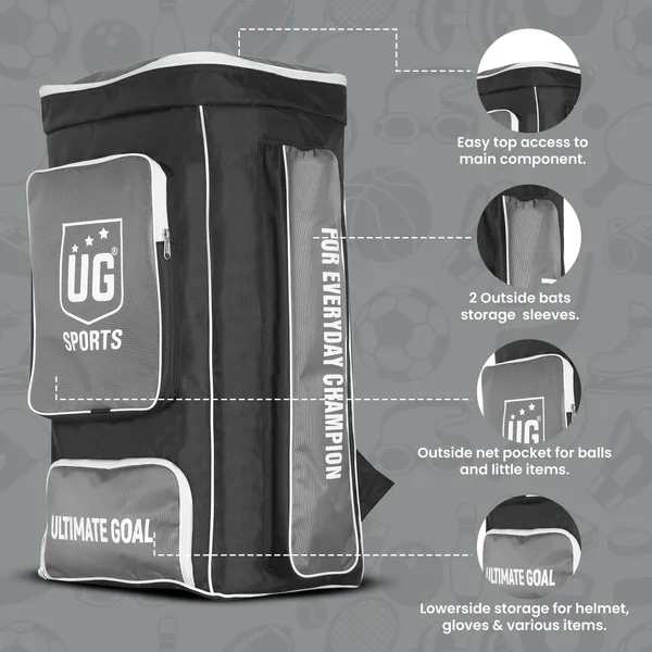 Imported_Grey_Cricket_Kit_Bag_Full_Size_With_Adjustable_Shoulder_Straps_And_Zipper