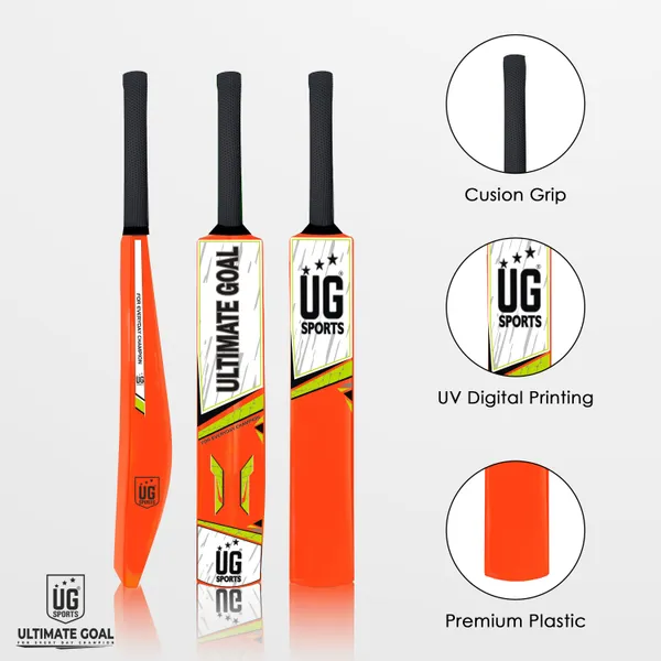UG_Sports__Plastic_Cricket_Bat_For_Youth_-_Adult_With_Tennis_Ball_(Orange,_Green_,_Size_5)