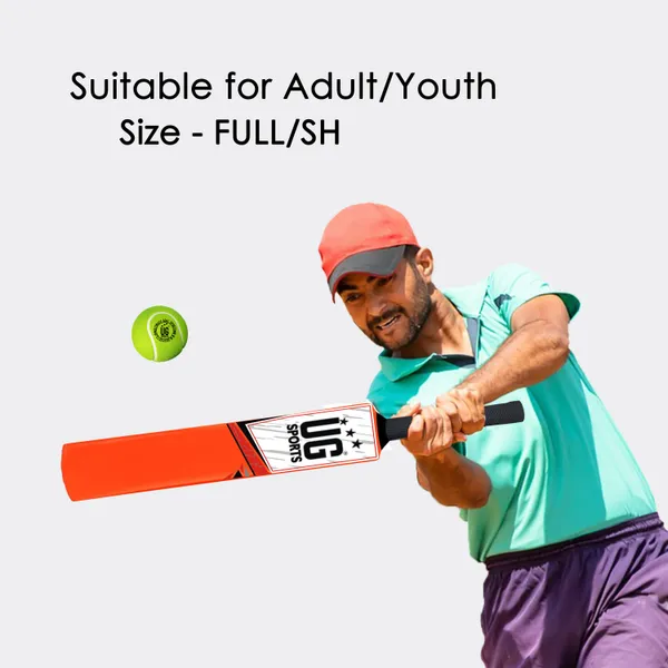 UG_Sports__Plastic_Cricket_Bat_For_Youth_-_Adult_With_Tennis_Ball_(Orange,_Red_,_Full_Size)