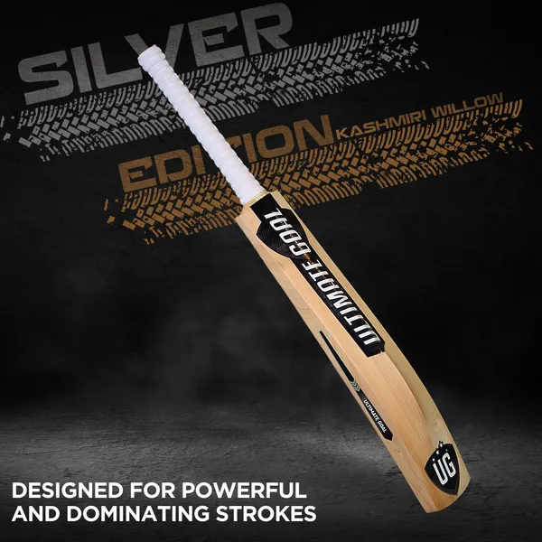 Imported_Silver_Premium_Kashmir_Willow_Grade_1_FULL_Size_(34-35_inch)_Cricket_Bat_For_Leather_Ball_With_A_Free_Bat_Cover