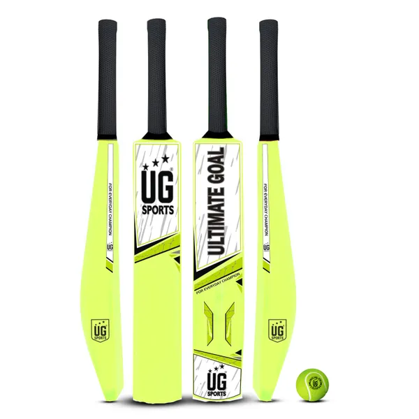 UG_Sports__Plastic_Cricket_Bat_For_Youth_-_Adult_With_Tennis_Ball_(Green,_Green_,_Full_Size)
