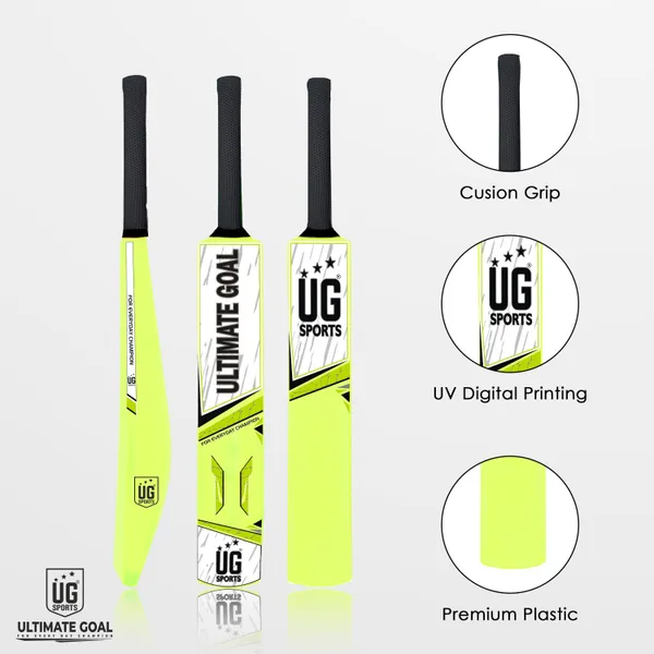 UG_Sports__Plastic_Cricket_Bat_For_Youth_-_Adult_With_Tennis_Ball_(Green,_Green_,_Full_Size)