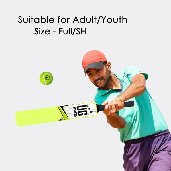 UG_Sports__Plastic_Cricket_Bat_For_Youth_-_Adult_With_Tennis_Ball_(Green,_Green_,_Full_Size)