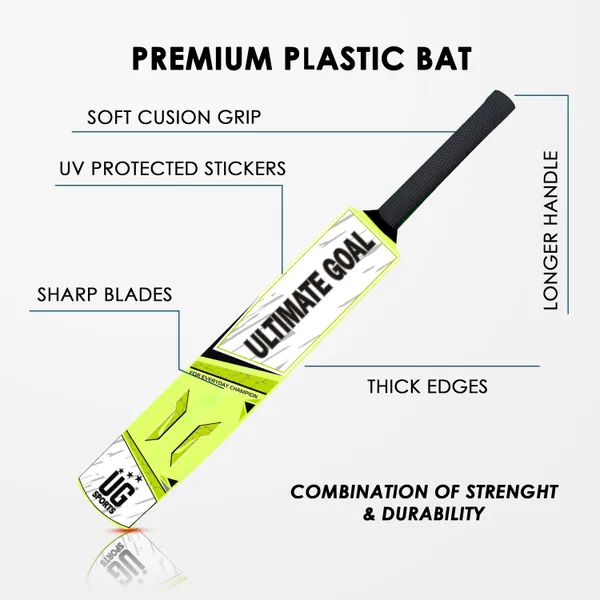 UG_Sports__Plastic_Cricket_Bat_For_Youth_-_Adult_With_Tennis_Ball_(Green,_Green_,_Full_Size)