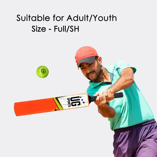 UG_Sports__Plastic_Cricket_Bat_For_Youth_-_Adult_With_Tennis_Ball_(Orange,_Green_,_Full_Size)