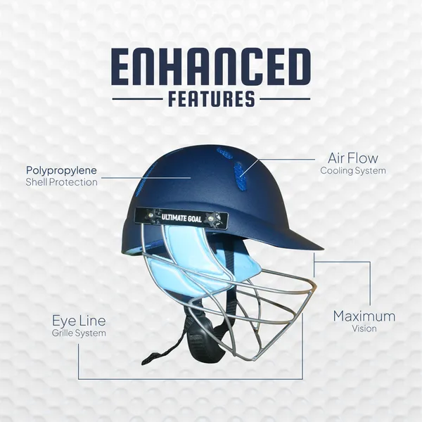 Ultimate_Goal_Sports_Steel_Cricket_Helmet_|_Steel_Visor_|_Adjustable_Strap_|_Better_Protection_and_Cushioning_|_Comfortable_Fit_|_Light_Weight_|_Polypropylene_Material_|Club_Lite_(Navy_Blue,_Large)