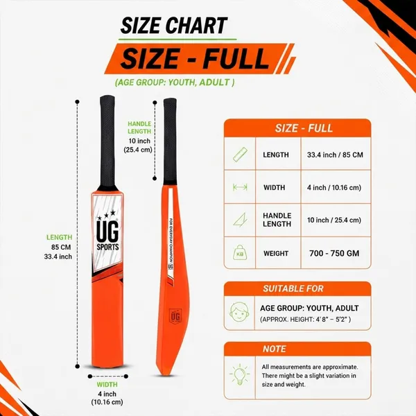 UG_Sports__Plastic_Cricket_Bat_For_Youth_-_Adult_(Orange_-_Red_,_Size_Full)