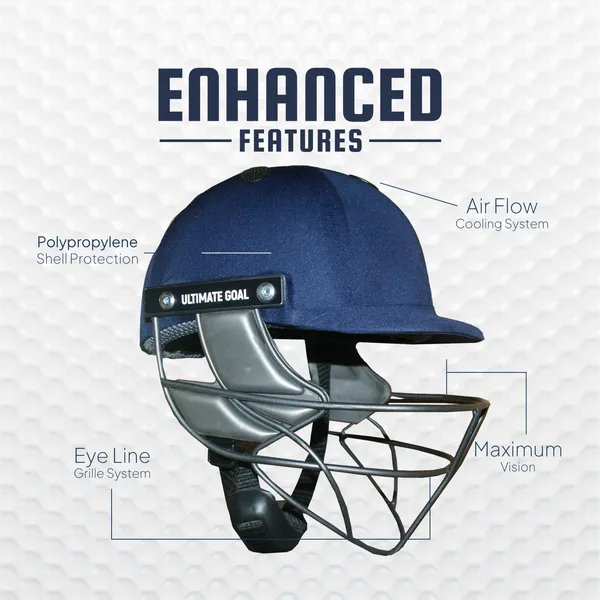 Ultimate_Goal_Sports_Steel_Cricket_Helmet_|_Steel_Visor_|_Adjustable_Strap_|_Better_Protection_and_Cushioning_|_Comfortable_Fit|_Light_Weight_|_ABS_Material_|Signature_(Navy_Blue,_Large)