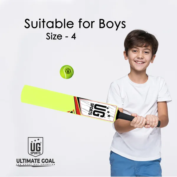 UG_Sports__Plastic_Cricket_Bat_For_Kids_Boy_With_Tennis_Ball_(Green,_Red_,_Size_4)
