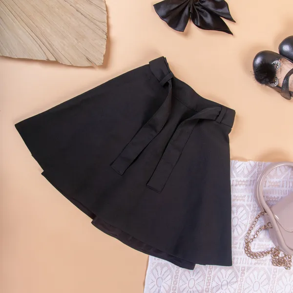 Black_Lycra_Premium_&_Elegant_Regular_Solid_Skirt_For_Girl