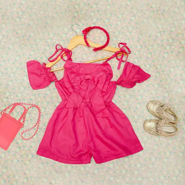 Magenta_Cotton_Premium_&_Elegant_Regular_Solid_Jumpsuit_For_Girl