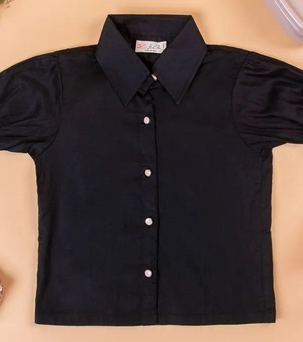 Black_Cotton_Premium_&_Elegant_Regular_Solid_Shirt_For_Girl