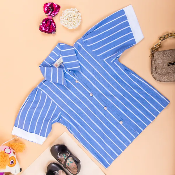 White_Cotton_Premium_&_Elegant_Regular_Solid_Shirt_For_Girl
