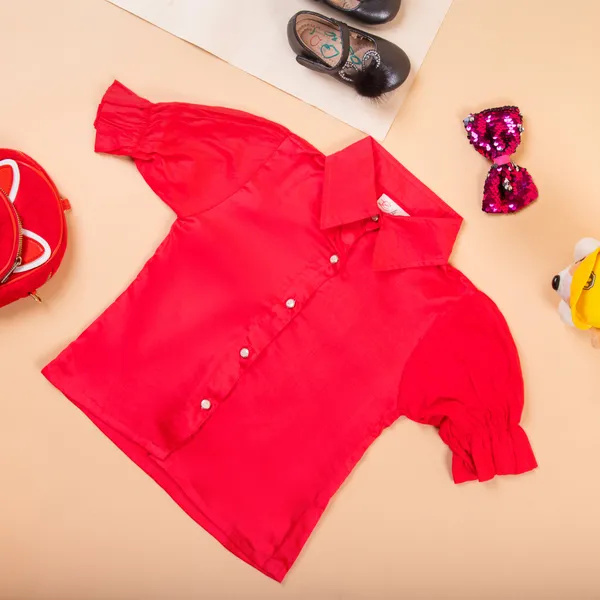 Pink_Cotton_Premium_&_Elegant_Regular_Solid_Shirt_For_Girl