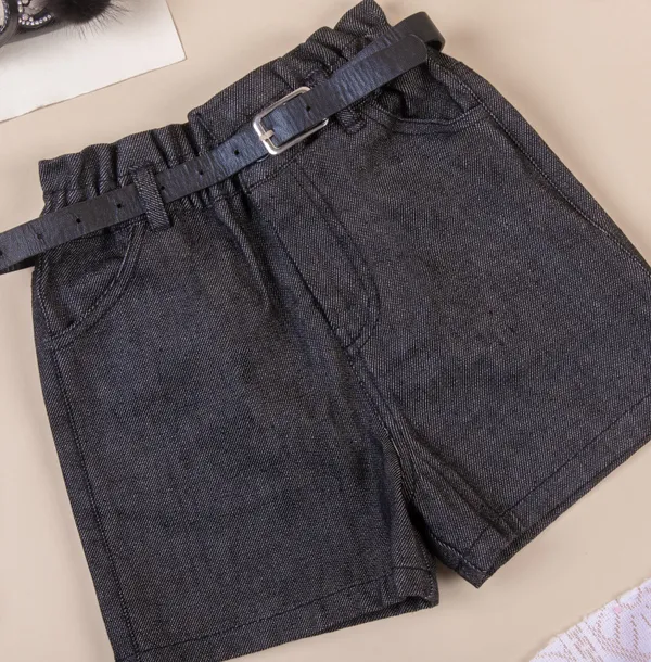 Charcoal_Black_Denim_Premium_&_Elegant_Regular_Solid_Shorts_For_Girl