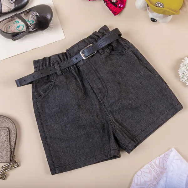 Charcoal_Black_Denim_Premium_&_Elegant_Regular_Solid_Shorts_For_Girl
