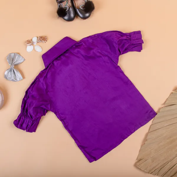 Violet_Cotton_Premium_&_Elegant_Regular_Solid_Shirt_For_Girl