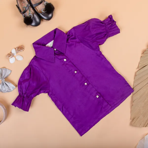 Violet_Cotton_Premium_&_Elegant_Regular_Solid_Shirt_For_Girl