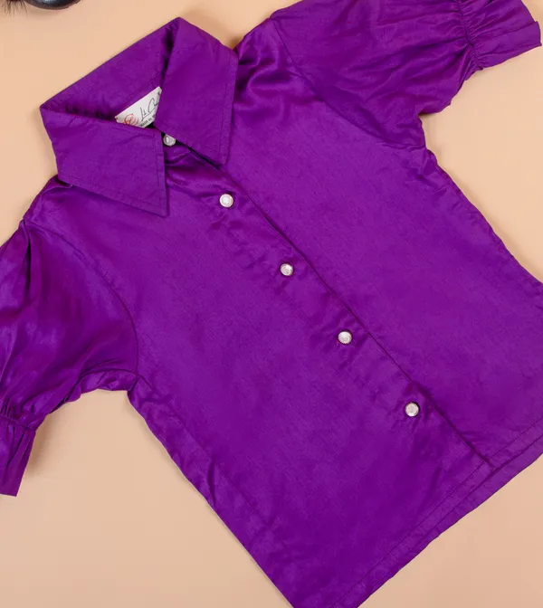 Violet_Cotton_Premium_&_Elegant_Regular_Solid_Shirt_For_Girl