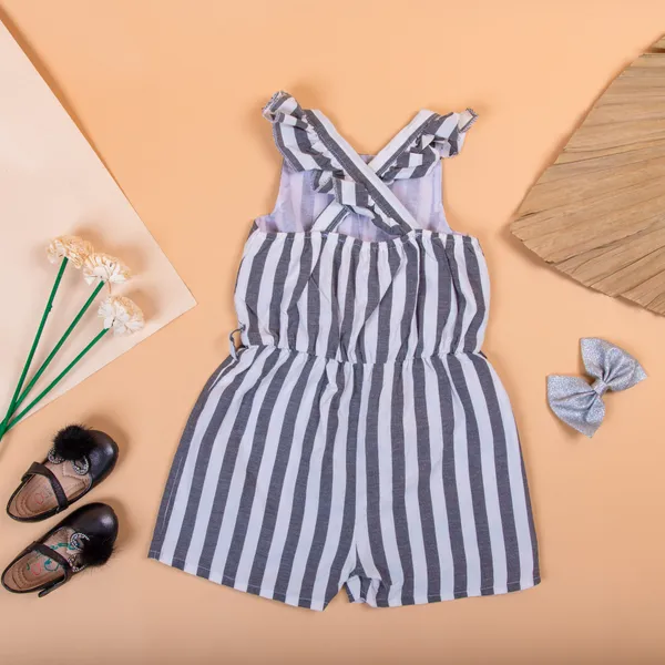 White_&_Grey_Cotton_Premium_&_Elegant_Regular_Solid_Jumpsuit_For_Girl