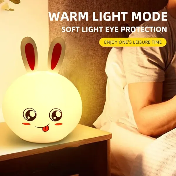 C4N_Night_Lamp_for_Kids,Silicone_Cute_Little_Rabbit_Bunny_LED_Table_Lamp,_Birthday_Gift_for_Kidss_(2-5_Years),_Colour_Changing_with_USB_Rechargeable_Night_Light(Rabbit_Lamp),_Multicolour