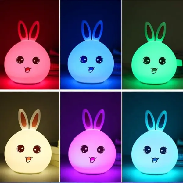 C4N_Night_Lamp_for_Kids,Silicone_Cute_Little_Rabbit_Bunny_LED_Table_Lamp,_Birthday_Gift_for_Kidss_(2-5_Years),_Colour_Changing_with_USB_Rechargeable_Night_Light(Rabbit_Lamp),_Multicolour