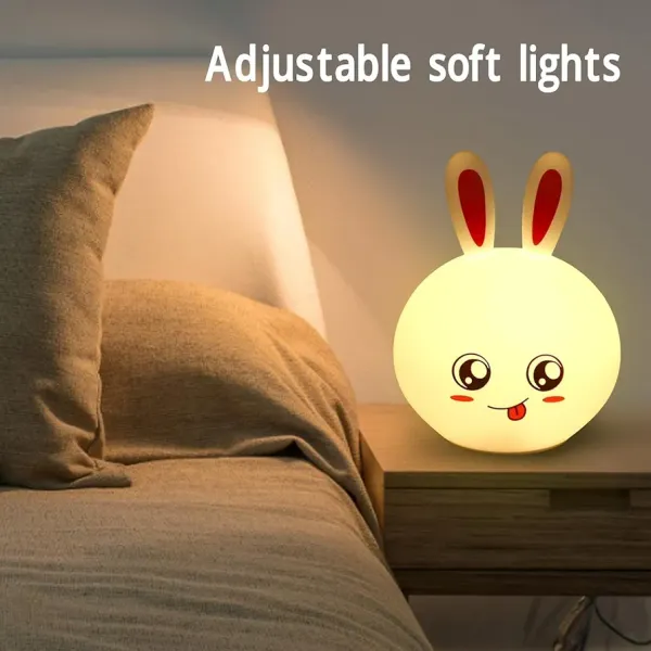 C4N_Night_Lamp_for_Kids,Silicone_Cute_Little_Rabbit_Bunny_LED_Table_Lamp,_Birthday_Gift_for_Kidss_(2-5_Years),_Colour_Changing_with_USB_Rechargeable_Night_Light(Rabbit_Lamp),_Multicolour