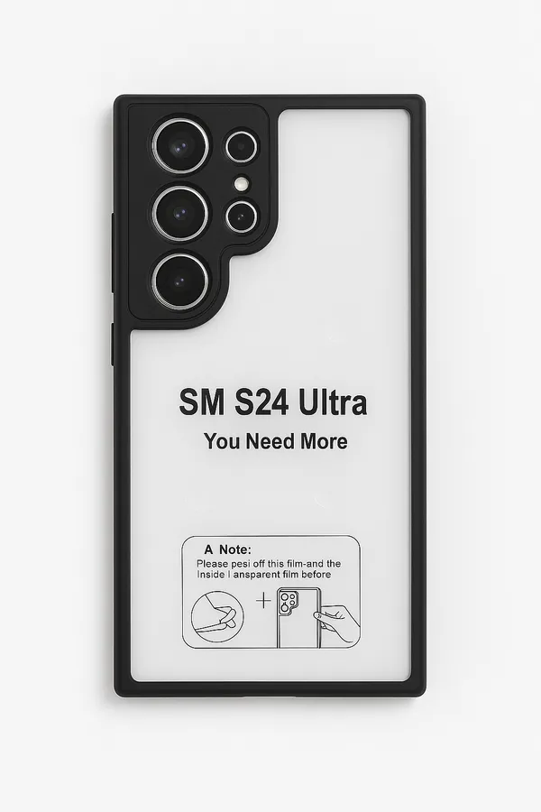 C4N-YFTM_Crystal_Clear_Hard_Back_Case_for_Samsung_Galaxy_S24_Ultra_-_Black_Frame