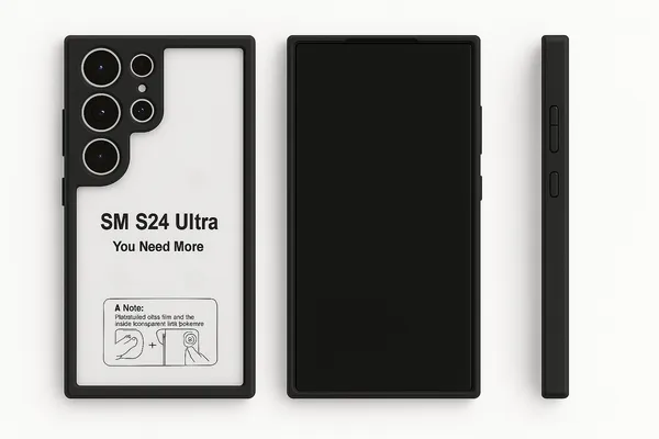 C4N-YFTM_Crystal_Clear_Hard_Back_Case_for_Samsung_Galaxy_S24_Ultra_-_Black_Frame